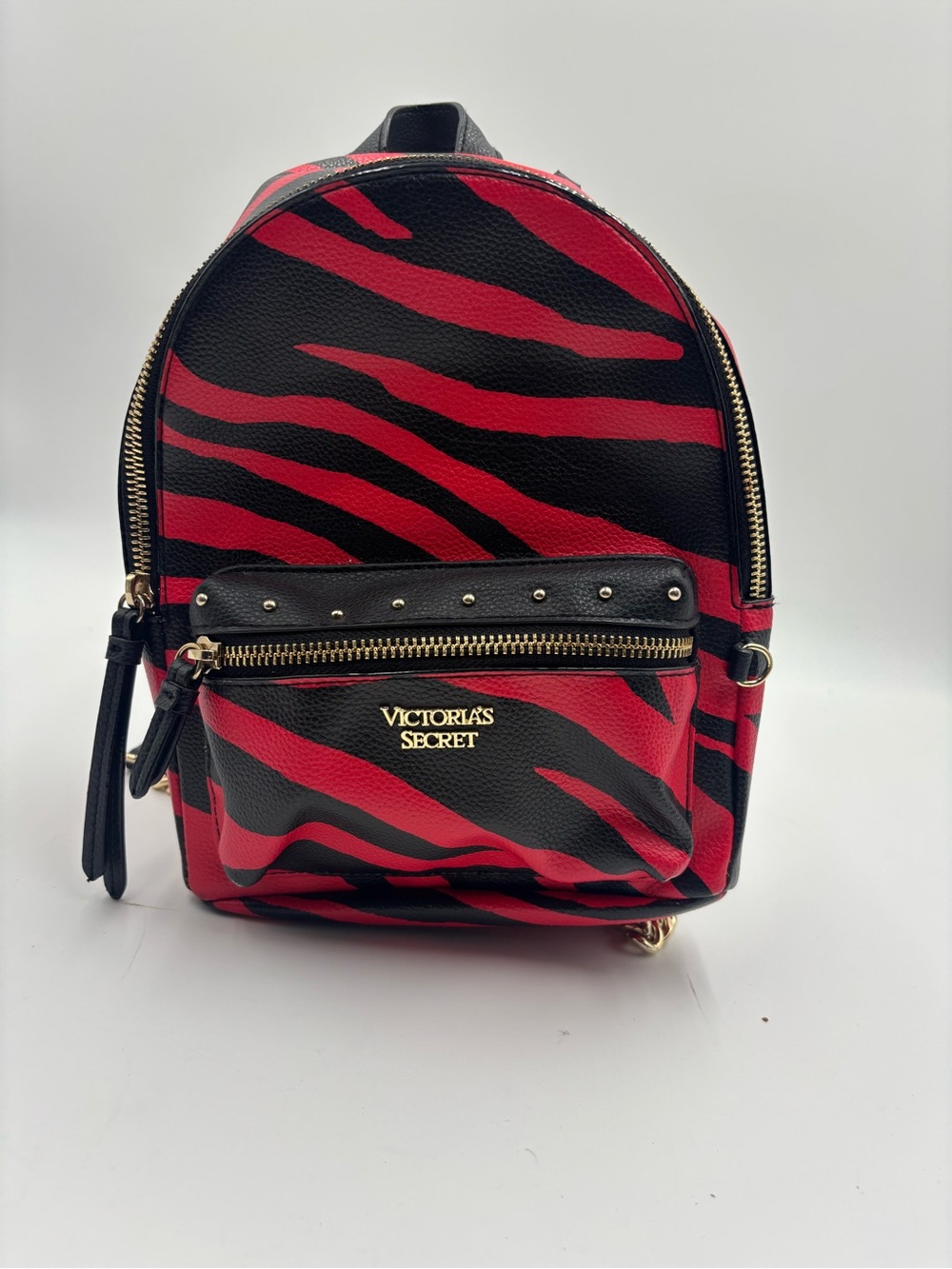 Victoria Secret Red Zebra Print Mini Backpack